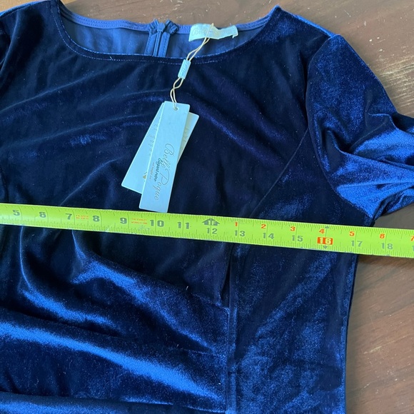 NWT Belle Poque Velvet Dress | SIZE L | Navy blue - Picture 6 of 8